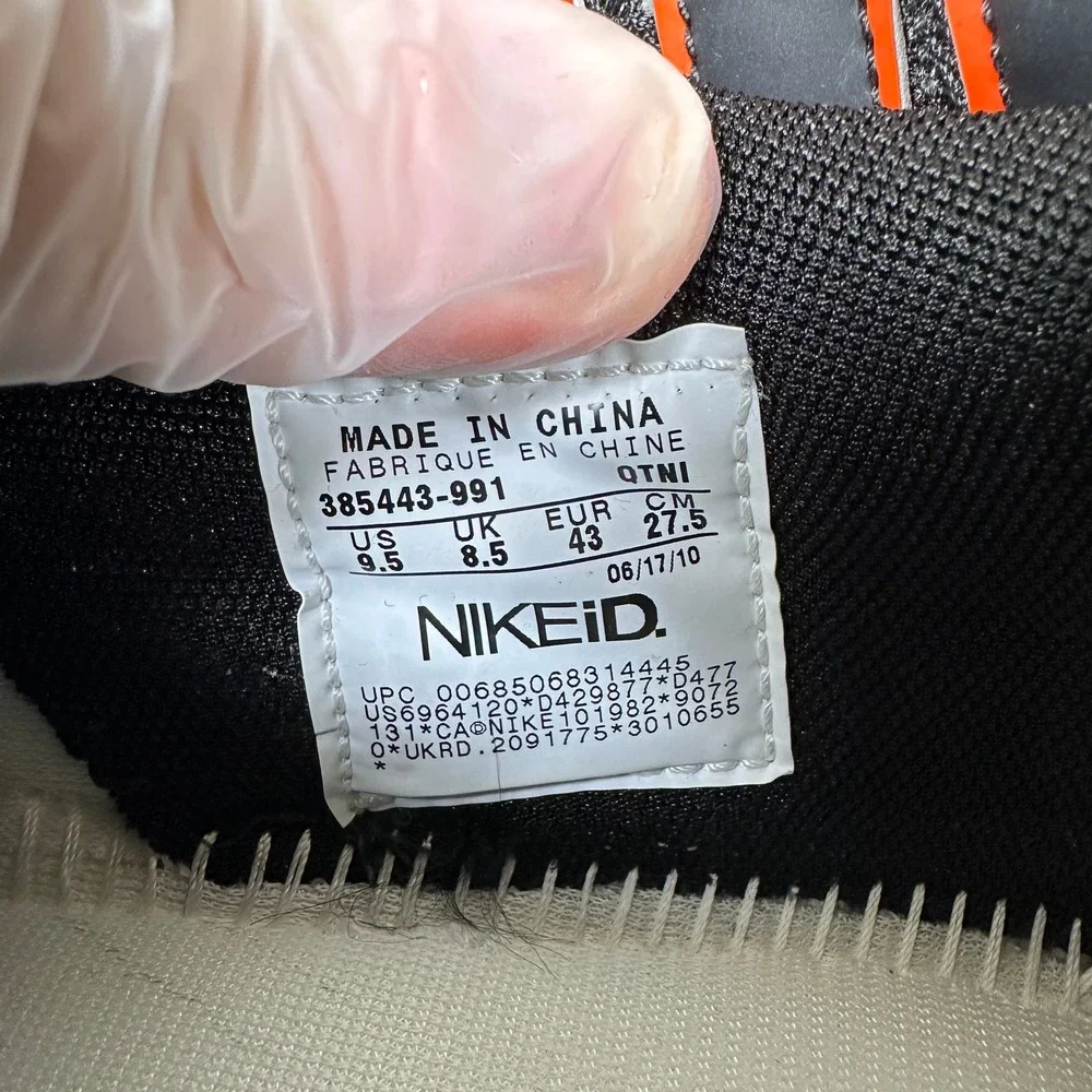 Nike Shox NZ NikeID Mens 9.5 Black Orange Custom Shoes 385443-991 2010
